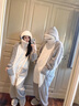 束时·创漫动漫卡通连体睡衣袍男女情侣秋冬加绒加厚珊瑚法兰绒动物家居服套 鲨鱼连体睡衣套装（加厚珊瑚绒）+棉鞋（可爱哈） 2XL (165-175cm,适用65-80kg) 实拍图