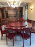 慕凰风语新中式实木餐桌椅组合圆桌餐桌家用饭桌酒店包厢大圆桌餐厅家具 黑紫色 1.8米一桌10椅（配1.2米转盘） 实拍图