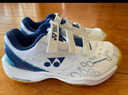 YONEX尤尼克斯羽毛球儿童鞋青少年学生比赛训练透气SHB101J 白蓝 34 实拍图
