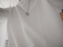 极溪t恤男夏季时尚潮流短7分袖男宽青少年校园风冰丝衣个性潮流男 T05白色 L 实拍图