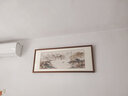 六画流水生财山水画靠山图客厅装饰画国画办公室风景挂画书房茶室壁画 流水生财A1 48*118cm宣纸锦绫+有机玻璃+胡桃色实木框（偏小） 实拍图