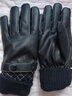 筠尚皮手套男士秋冬季骑行加绒保暖防水防风触屏户外手套骑车摩托车 黑色毛口（加绒触屏） 实拍图