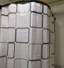 施香曼浴帘套装免打孔隐形防水布卫生间浴室隔断帘淋浴折叠弧形干湿分离 大方格 A款+帘宽1.8米x2米高+1.8米挡水 实拍图