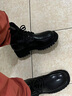 达芙妮马丁靴女厚底新款高跟女靴英伦风短靴皮靴休闲女鞋 黑色单里 38 实拍图