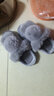 合欢树 棉拖鞋女可爱兔子冬季室内居家情侣棉鞋女厚底保暖防滑厚底毛毛棉拖鞋男冬天 灰色兔兔 40/41（适合39/40码脚） 实拍图