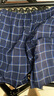 浪莎男士睡裤男短裤纯棉夏季薄款宽松大码格纹休闲五分裤外穿沙滩短裤 丈青中格 3XL 实拍图