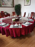 领格酒店桌布饭店餐厅台布家用宴会婚庆宴会圆形加厚布艺欧式圆桌桌布 双钩花酒红色 圆形2.8米 实拍图