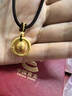 中国黄金（CHINA GOLD）黄金吊坠足金平安扣转运珠吊坠项链男女款编绳挂坠送女友生日礼物 转运平安扣约1.2g+金边黑绳 实拍图