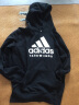 阿迪达斯（Adidas）卫衣男装新品运动服跑步训练透气潮服简约舒适套头衫 小Logo-黑/白 L 实拍图