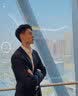 OMAX西装男套装韩版修身三件套商务休闲职业正装西服新郎伴郎结婚礼服 黑色二扣上衣+西裤+马甲 170/L（118-125斤左右） 实拍图