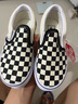 VANS范斯童鞋官方 Slip-On棋盘格亲子款舒适一脚蹬中大童帆布鞋 黑白棋盘格 27.5码 实测内长17cm 实拍图