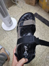 回力凉鞋男2025冬季男士运动休闲户外轻便软底外穿沙滩鞋透气防滑鞋子 黑色-皮 42 实拍图