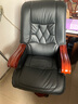 纽麦真皮老板椅子商务家用皮质办公椅可躺按摩电脑转椅总裁大班椅 PU-黑色 120-155度(含) 固定扶手 木脚 实拍图