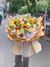 爱里母亲节鲜花同城配送向日葵花束生日鲜花送女友送妈妈礼物花店送花 2朵向日葵香槟橙芭比混搭 实拍图