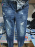 劈雳战车   2019新款蓝色乞丐破洞牛仔裤男潮牌秋季弹力韩版潮流百搭男裤子修身小脚裤休闲长裤 JSN-833蓝色 32 实拍图