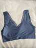 浪莎加肥内衣女士中老年200斤文胸薄款V领无缝裸氨运动大码内衣 蓝色 均码 实拍图