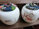 容山堂 粗陶茶叶罐陶瓷大号 红茶普洱茶盒小号密封罐软木塞包装盒 陶瓷彩绘茶叶罐-玉影荷香 实拍图