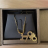 周大福 简约时尚 小方块 22K金彩金项链吊坠 E125391 40cm 晒单实拍图