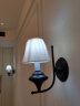 布莱克斯壁灯北欧 卧室床头灯铁艺黑色客厅壁灯卫生间镜前灯美式楼梯壁灯 单头布罩款 晒单实拍图