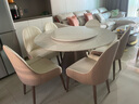 蒂梵拉现代简约带内嵌转盘旋转伸缩带电磁炉圆形岩板餐桌椅组合佛山家具 1.35米餐桌【推拉伸缩带电磁炉】 一桌六椅【生态皮餐椅】 实拍图