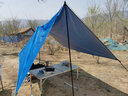 威迪瑞户外天幕帐篷防紫外线露营休闲遮阳棚凉棚防晒防暴雨沙滩野营帐篷 涂银宝蓝3*3米（一副杆） 实拍图