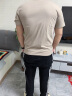 雾卡【纯棉三件】短袖t恤男装夏季新款宽松大码中青年情侣装男士上衣 KM卡其+KP深灰+Hi黑色 2XL 建议150-165斤 实拍图