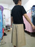 妃莉杋（FeiLiFan）棉麻连衣裙女装2024夏季新款小个子韩版气质修身显瘦半身裙子套装 黑+卡其 S 实拍图