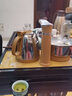 瓷牌茗茶具功夫茶具茶盘实木家用整套四合一电热炉茶台茶托盘排水式仿乌金石 多彩戏荷4合1瓷石茶盘全自动炉 实拍图