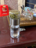 凌川 玻璃杯男女士时尚便携茶水分离泡茶杯双层耐热水杯花茶杯 本色 350ml 实拍图