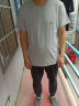 欧替西【两件装】纯棉纯色短袖T恤男同款全棉圆领打底衫潮半袖重磅厚实 灰色+藏青色 5XL【建议穿185-205斤】 实拍图