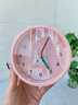 鹏创兔子小闹钟起床神器女孩专用学生用可爱卧室卡通钟表儿童新款2023  NZ277圆形粉色-彩色针 13厘米 实拍图