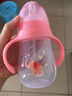 BABYALAN婴儿宽口径奶瓶儿童水杯吸管杯喝水杯PP奶瓶防摔防漏水杯240ml 樱花粉【奶瓶杯】 240ml 实拍图