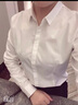 超媛长袖衬衫女商务休闲职业装白色正装女士衬衣面试工作服定制修身OL 长袖V领白色平纹 到货块 M (36) 【86-95斤】 实拍图
