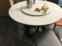 鹏格 岩板餐桌椅组合现代简约实木餐桌家用大理石圆形轻奢圆桌带转盘 单桌 120cm （岩板桌面） 实拍图
