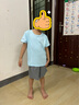 特步（XTEP）童装儿童夏季短袖针织衫短T中大童男童透气速干运动休闲T恤 天际蓝【9013】 120 cm 实拍图