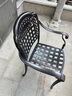 御藤美家（ROYAL RATTAN）户外桌椅阳台桌椅组合休闲桌椅铸铝桌椅套件花园庭院露天桌椅 斜格4椅+100CM祥云雕刻圆桌 实拍图