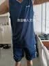 亚当彼得运动套装男夏季篮球服套装夏天男士跑步速干套装无袖背心支持定制 藏蓝色  L 建议体重110-125斤 实拍图