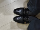 觅艳男士商务正装内增高皮鞋男透气韩版真皮休闲英伦男鞋子青年结婚鞋 黑色（平跟款） 39 实拍图