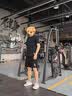 啄木鸟冰丝男士t恤夏季2026新款短袖短裤篮球服速干跑步休闲运动服套装 0858黑色套-装 XL 实拍图
