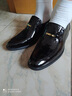 老人头皮鞋男鳄鱼纹商务正装男士皮鞋秋冬真皮亮皮尖头加绒保暖鞋子男 MM55200-1黑色【四季款】 41 实拍图