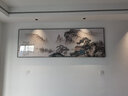瑞尚（RUISHANG） 新中式客厅装饰画大气山水画横版沙发背景墙画挂画轻奢晶瓷壁画 望云楼 240*80/烤瓷镶钻/适合3.5沙发 实拍图