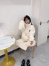 Teenie Weenie小熊睡衣女秋冬季加厚立领保暖情侣家居服休闲套装 月牙白（女款） M 实拍图