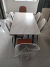 晨巢岩板餐桌椅组合 意式轻奢吃饭桌子中小户型简约方餐桌餐厅家具 黑色框架哑光雪山白-101皮椅款 1.4m 一桌六椅 实拍图
