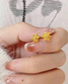 中国黄金（CHINA GOLD）雪花黄金耳钉女款足金耳环养耳洞耳饰品情人节生日礼物送女友老婆 雪花耳钉+代写贺卡 约0.8g 实拍图
