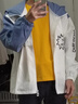 琛倪 青少年外套男秋冬季连帽新款夹克韩版潮流宽松春秋褂子ins港风 LS05白色常规 M 实拍图