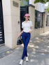 Calvin Klein Jeans春秋女士休闲简约贴片高腰紧身微弹洗水牛仔裤J221006 1BJ-蓝黑色 26 晒单实拍图