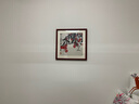 紫腾随轩齐白石装饰画新中式客厅背景墙面挂画卧室饭厅餐厅水墨虾壁画 苹果 50*50cm红木色实木框 实拍图