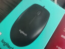 罗技（Logitech）M90有线鼠标光电电脑笔记本家用鼠标左右手通用对称鼠标 黑色 实拍图