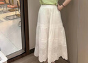 Olrain欧芮儿法式白色半身裙女春夏季女装花边重工刺绣蛋糕裙裙子 米白色 L 实拍图