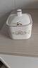 军英（JUNYING） 家用调料罐陶瓷调味瓶工艺盐罐带盖 三件套装调料盒餐馆调味器皿 四方描金 1罐+1盖+1勺 实拍图